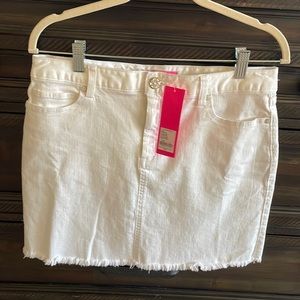 NWOT Lilly Pulitzer White Denim Skirt Size 6